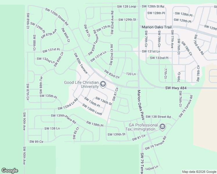 map of restaurants, bars, coffee shops, grocery stores, and more near 8241 Southwest 135 Loop in Ocala