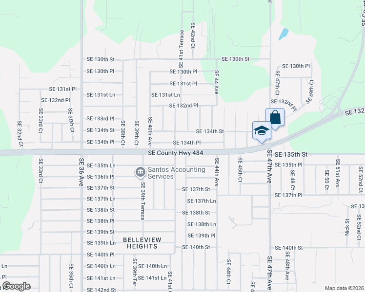map of restaurants, bars, coffee shops, grocery stores, and more near 4188 Southeast 134th Place in Belleview