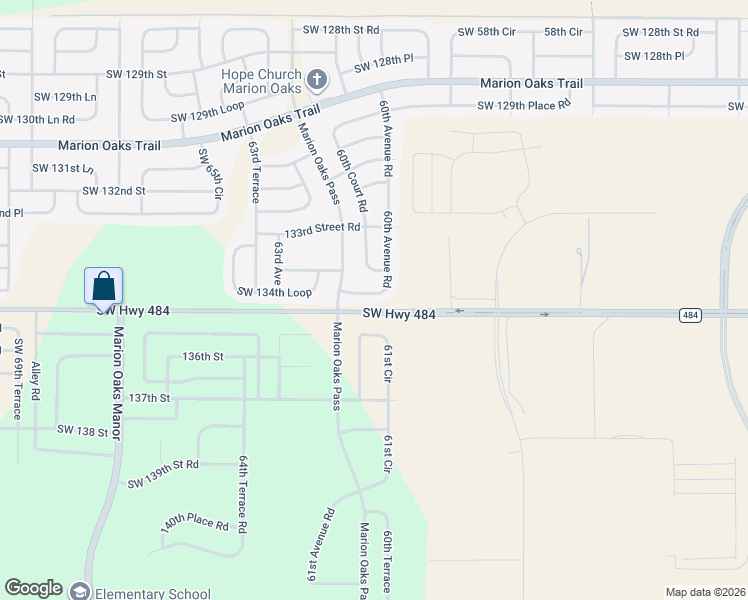 map of restaurants, bars, coffee shops, grocery stores, and more near 13465 60th Avenue Road in Ocala