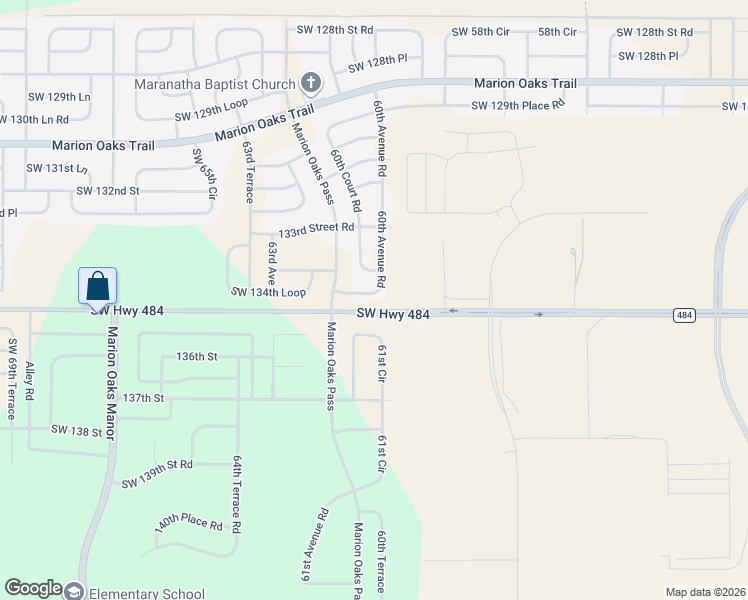 map of restaurants, bars, coffee shops, grocery stores, and more near 13433 60th Avenue Road in Ocala