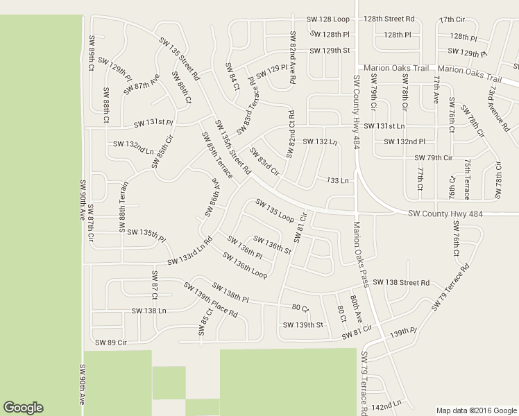 map of restaurants, bars, coffee shops, grocery stores, and more near 8300 Southwest 135 Loop in Ocala