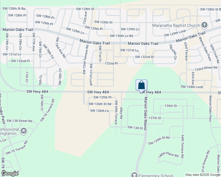 map of restaurants, bars, coffee shops, grocery stores, and more near 7047 Southwest 131st Loop in Ocala