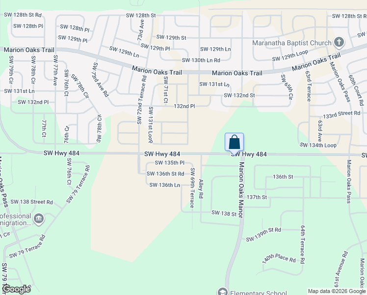 map of restaurants, bars, coffee shops, grocery stores, and more near 7047 Southwest 131st Loop in Ocala
