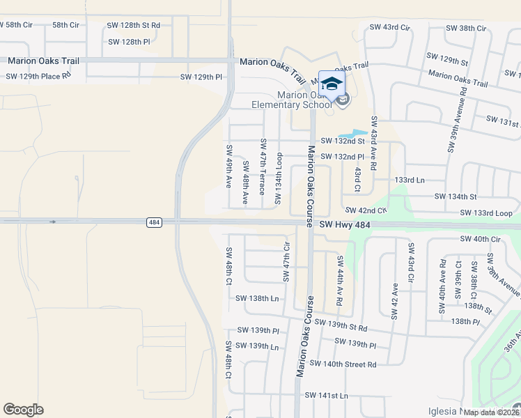 map of restaurants, bars, coffee shops, grocery stores, and more near 4829 Southwest 134th Loop in Ocala