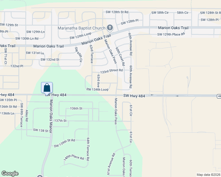 map of restaurants, bars, coffee shops, grocery stores, and more near 6240 Southwest 134th Loop in Ocala