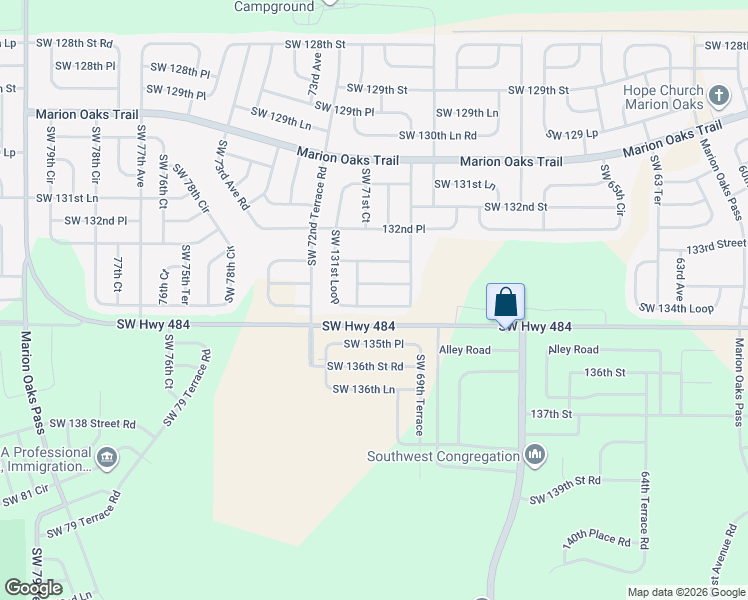 map of restaurants, bars, coffee shops, grocery stores, and more near 7053 Southwest 131st Loop in Ocala