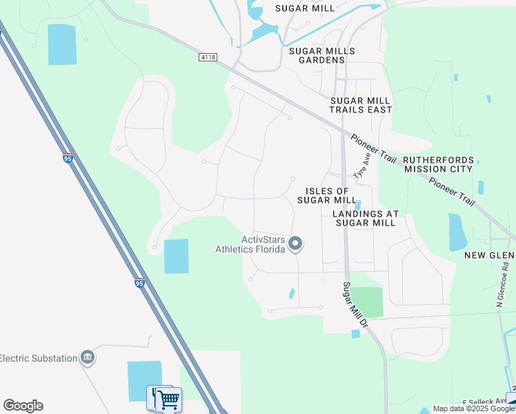 map of restaurants, bars, coffee shops, grocery stores, and more near 2989 Gibraltar Boulevard in New Smyrna Beach