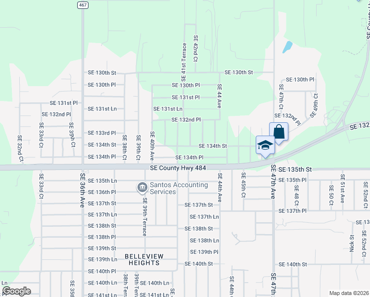 map of restaurants, bars, coffee shops, grocery stores, and more near 13391 Southeast 41st Court in Belleview