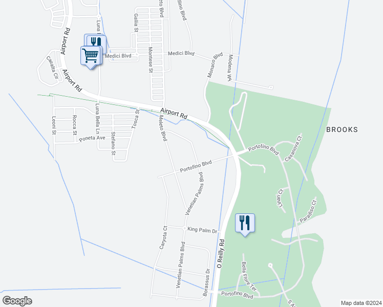 map of restaurants, bars, coffee shops, grocery stores, and more near 3365 O Reilly Road in New Smyrna Beach