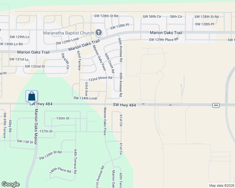 map of restaurants, bars, coffee shops, grocery stores, and more near 13385 60th Avenue Road in Ocala