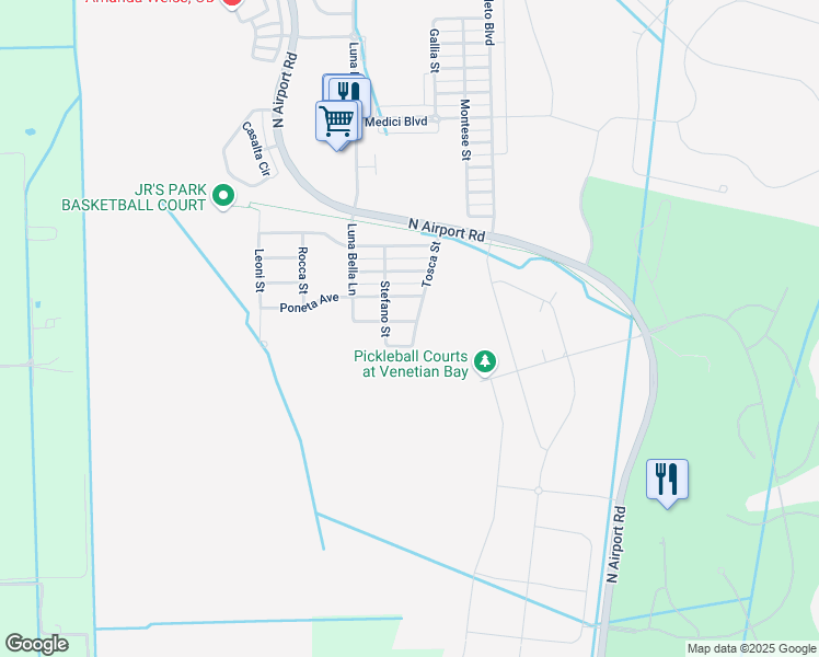 map of restaurants, bars, coffee shops, grocery stores, and more near 3365 Luna Bella Lane in New Smyrna Beach