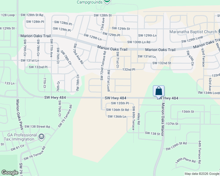 map of restaurants, bars, coffee shops, grocery stores, and more near 7074 Southwest 131st Loop in Ocala