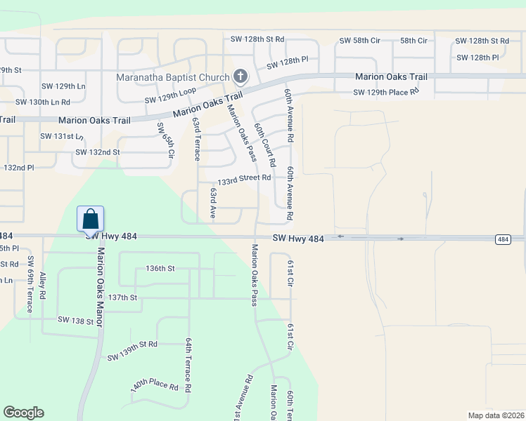 map of restaurants, bars, coffee shops, grocery stores, and more near 13350 60th Court Road in Ocala