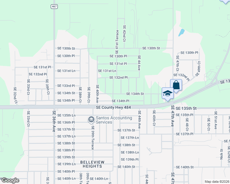 map of restaurants, bars, coffee shops, grocery stores, and more near 13391 Southeast 41st Court in Belleview