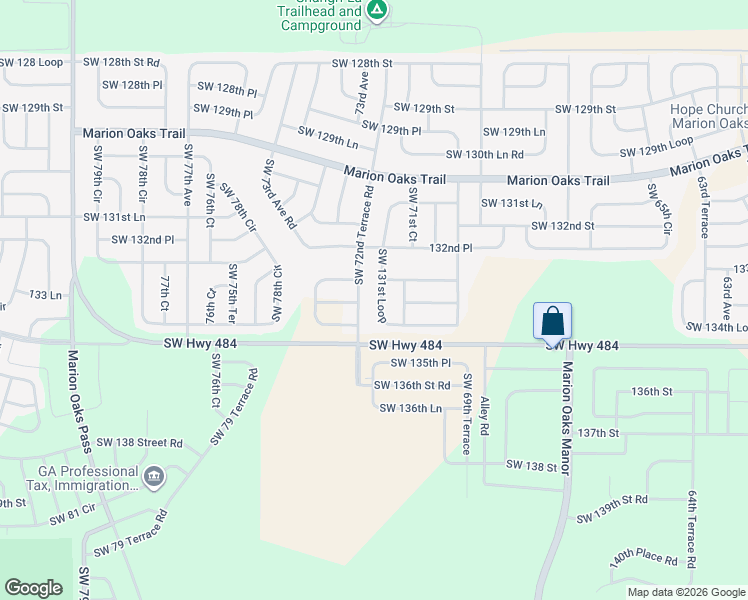 map of restaurants, bars, coffee shops, grocery stores, and more near 7074 Southwest 131st Loop in Ocala