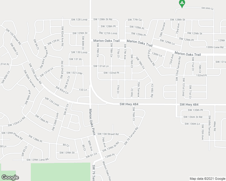 map of restaurants, bars, coffee shops, grocery stores, and more near 13141 Southwest 78th Circle in Ocala