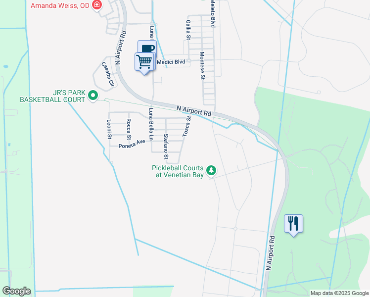 map of restaurants, bars, coffee shops, grocery stores, and more near 327 Tosca Street in New Smyrna Beach