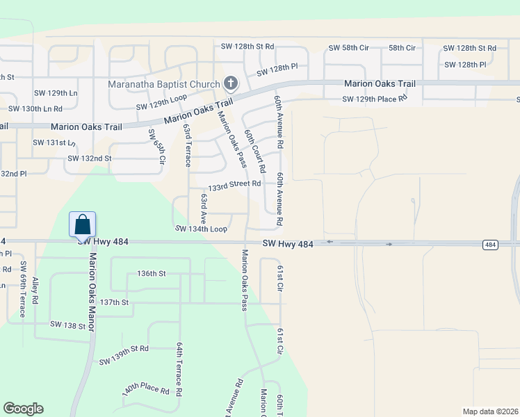 map of restaurants, bars, coffee shops, grocery stores, and more near 13350 60th Court Road in Ocala