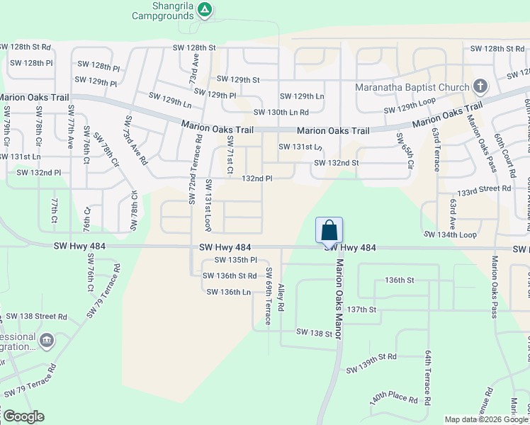map of restaurants, bars, coffee shops, grocery stores, and more near 7033 Southwest 131st Loop in Ocala