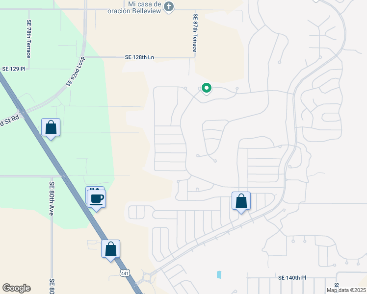 map of restaurants, bars, coffee shops, grocery stores, and more near 8660 Southeast 133rd Street in Summerfield