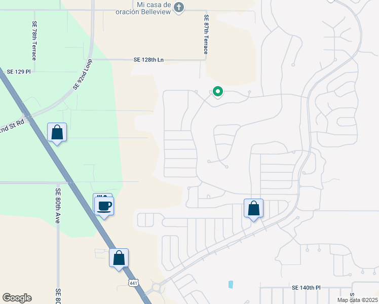 map of restaurants, bars, coffee shops, grocery stores, and more near 8660 Southeast 133rd Street in Summerfield