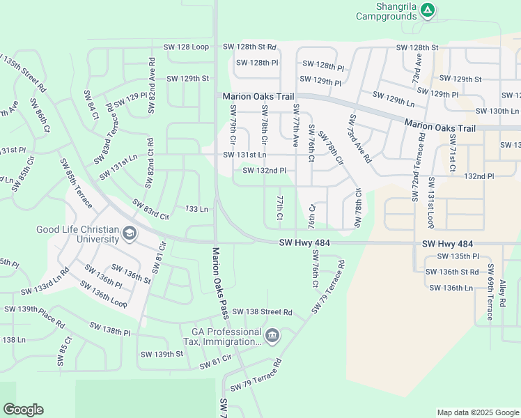 map of restaurants, bars, coffee shops, grocery stores, and more near 13141 Southwest 78th Circle in Ocala
