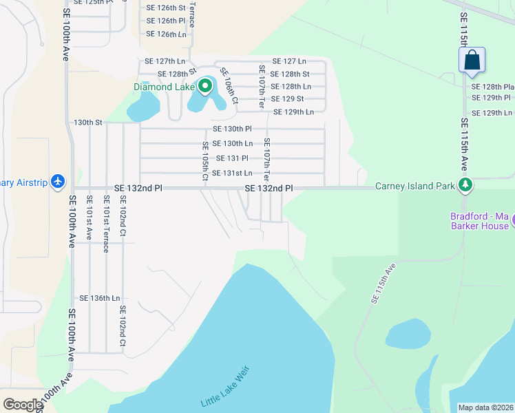 map of restaurants, bars, coffee shops, grocery stores, and more near 13365 Southeast 107th Terrace in Ocklawaha
