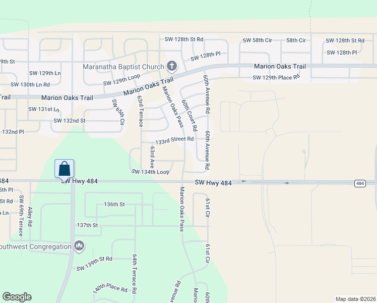 map of restaurants, bars, coffee shops, grocery stores, and more near 13350 60th Court Road in Ocala
