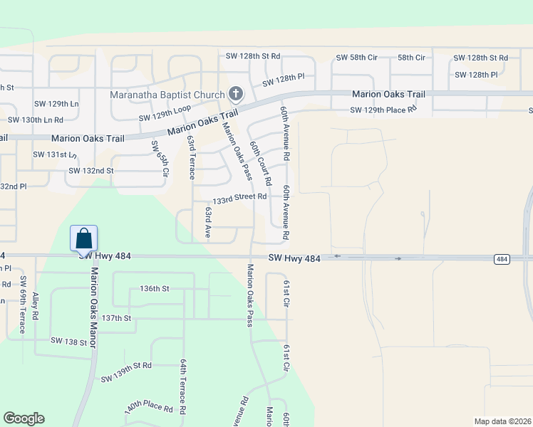 map of restaurants, bars, coffee shops, grocery stores, and more near 13350 60th Court Road in Ocala