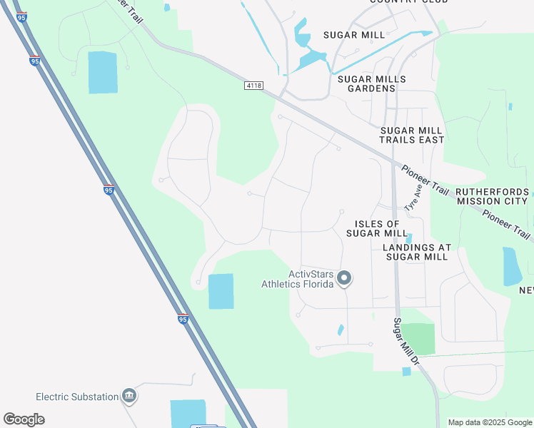 map of restaurants, bars, coffee shops, grocery stores, and more near 3011 Neverland Drive in New Smyrna Beach