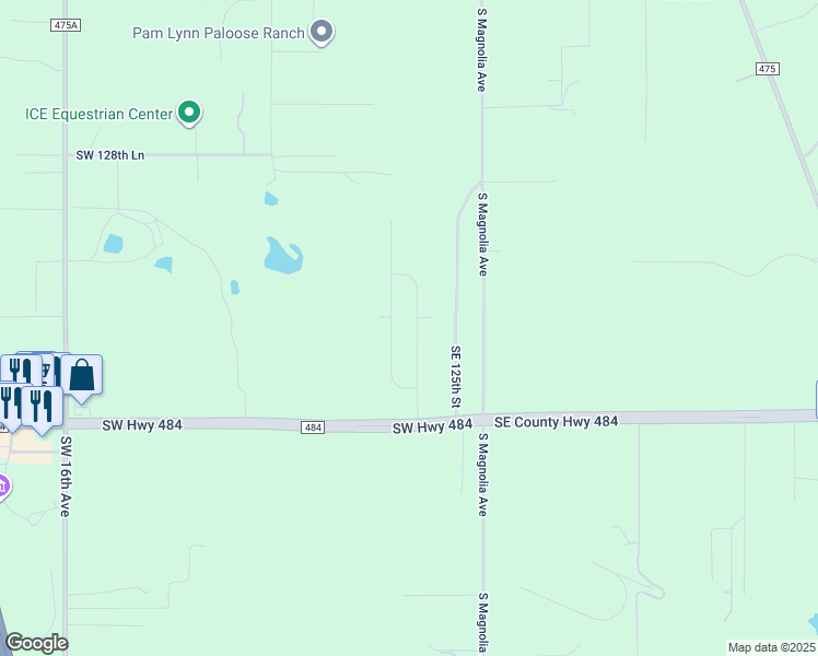 map of restaurants, bars, coffee shops, grocery stores, and more near 13282 Southwest 2nd Court in Ocala