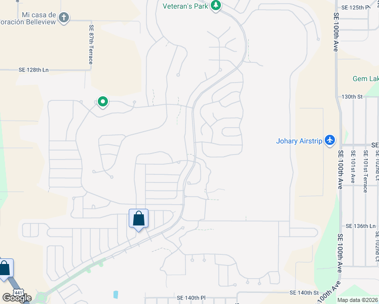 map of restaurants, bars, coffee shops, grocery stores, and more near 13295 Southeast 93rd Circle in Summerfield
