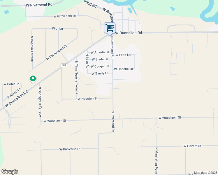 map of restaurants, bars, coffee shops, grocery stores, and more near 11420 North Riverbend Road in Dunnellon