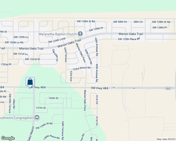 map of restaurants, bars, coffee shops, grocery stores, and more near 13282 60th Court Road in Ocala