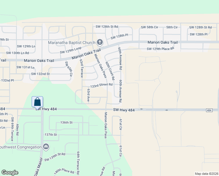 map of restaurants, bars, coffee shops, grocery stores, and more near 13282 60th Court Road in Ocala