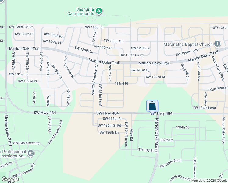 map of restaurants, bars, coffee shops, grocery stores, and more near 7112 132nd Place in Ocala