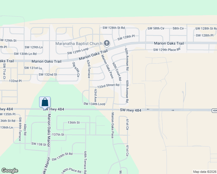 map of restaurants, bars, coffee shops, grocery stores, and more near 6231 Southwest 133rd Street Road in Ocala
