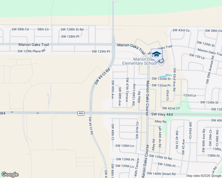 map of restaurants, bars, coffee shops, grocery stores, and more near 13292 Southwest 49th Avenue in Ocala