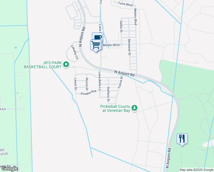 map of restaurants, bars, coffee shops, grocery stores, and more near 3446 Velona Avenue in New Smyrna Beach