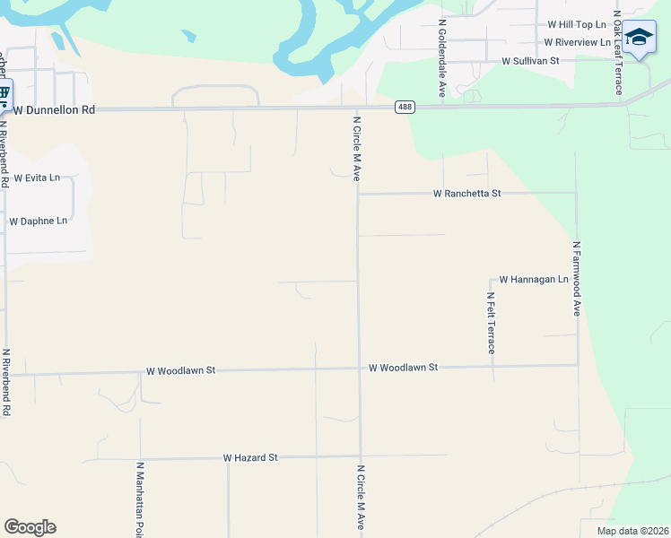 map of restaurants, bars, coffee shops, grocery stores, and more near 11380 North Circle M Avenue in Dunnellon