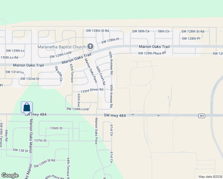 map of restaurants, bars, coffee shops, grocery stores, and more near 6231 Southwest 133rd Street Road in Ocala