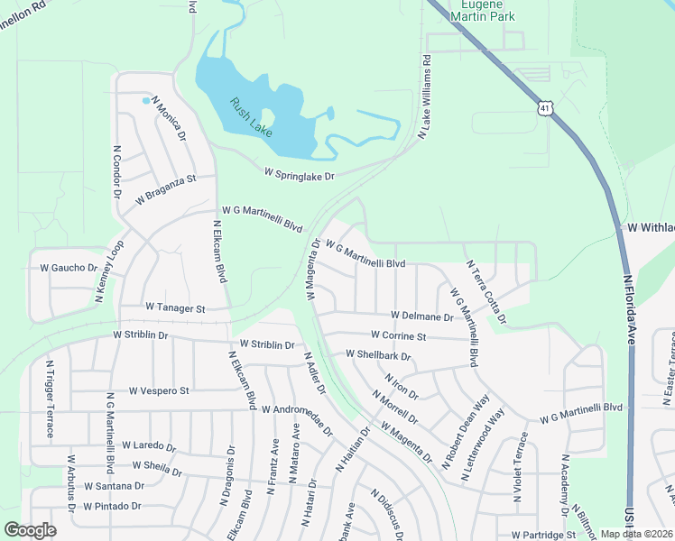 map of restaurants, bars, coffee shops, grocery stores, and more near 2115 West Charlene Place in Citrus Springs
