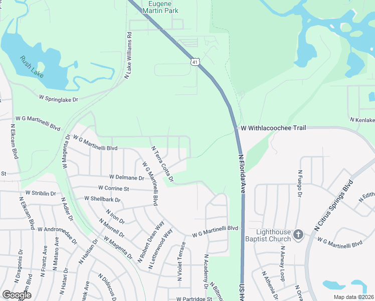 map of restaurants, bars, coffee shops, grocery stores, and more near 1514 West Magenta Drive in Citrus Springs