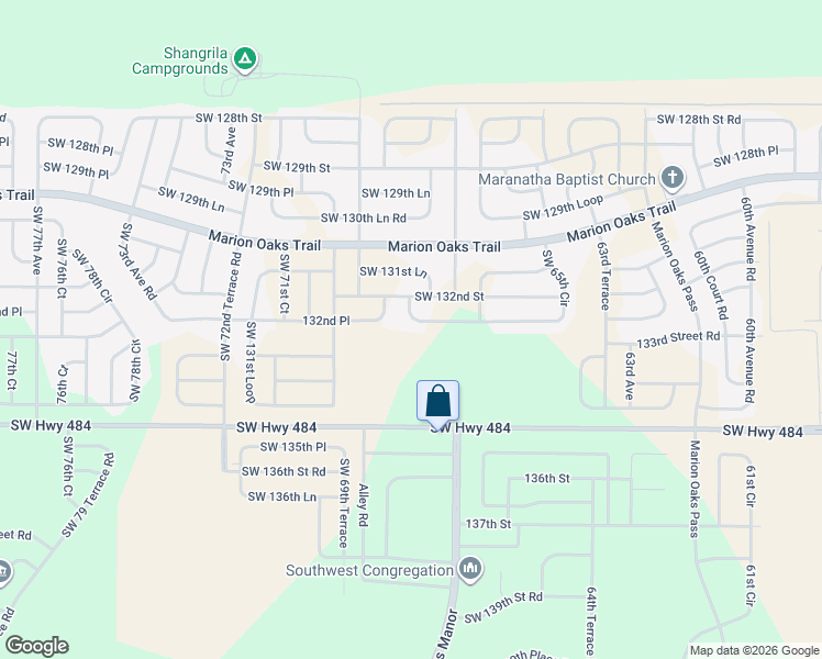 map of restaurants, bars, coffee shops, grocery stores, and more near 13218 65th Circle in Ocala