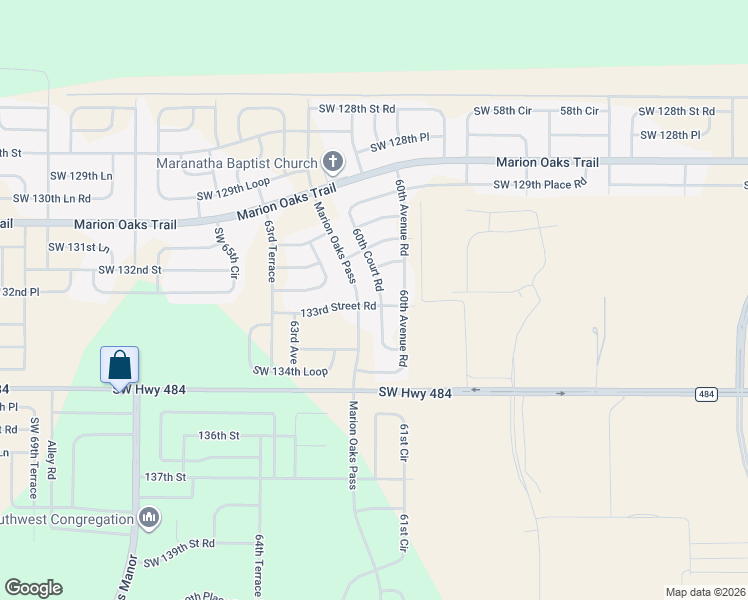 map of restaurants, bars, coffee shops, grocery stores, and more near 13282 60th Court Road in Ocala