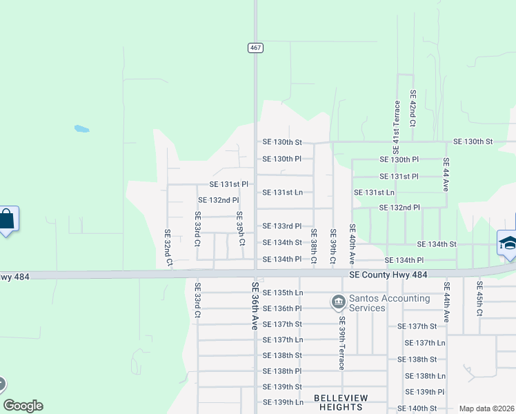 map of restaurants, bars, coffee shops, grocery stores, and more near 3671 Southeast 132nd Place in Belleview