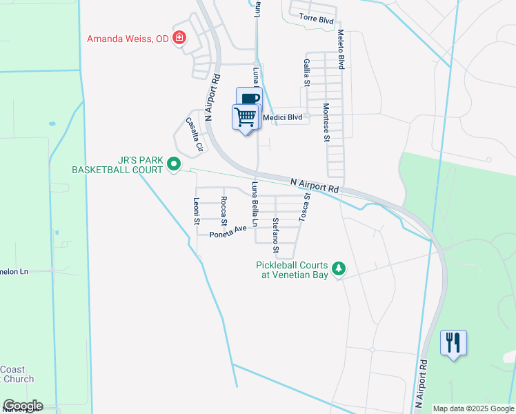 map of restaurants, bars, coffee shops, grocery stores, and more near 3459 Velona Avenue in New Smyrna Beach