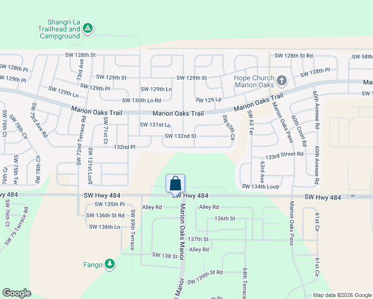 map of restaurants, bars, coffee shops, grocery stores, and more near 13222 65th Circle in Ocala
