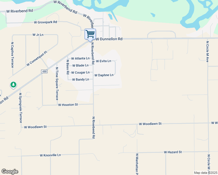 map of restaurants, bars, coffee shops, grocery stores, and more near 5136 West Emy Lou Court in Dunnellon