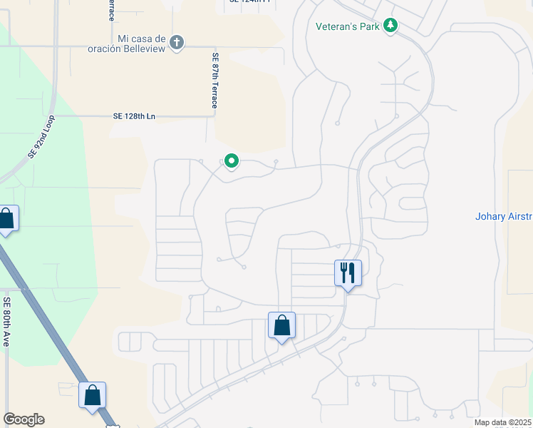 map of restaurants, bars, coffee shops, grocery stores, and more near 13239 Southeast 91st Court Road in Summerfield